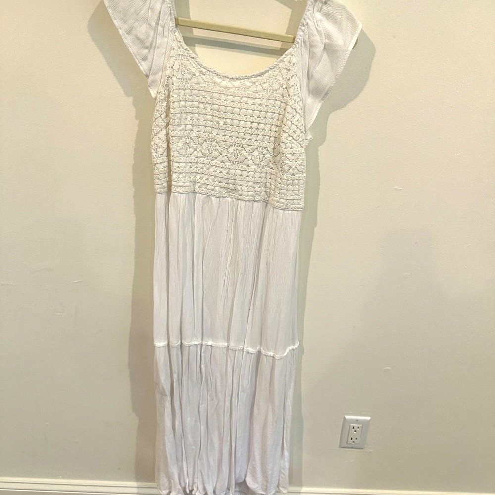 White midi dress